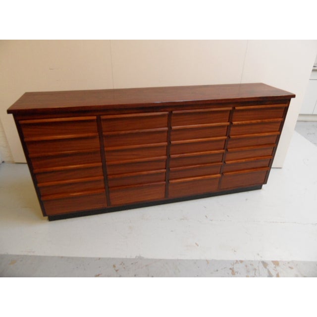 Vintage Dutch Mahogany Shop Filing Cabinet with 24 Drawers, 1930s For Sale - Image 11 of 13