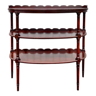 Vintage Mahogany Flint & Horner English Regency Style Demilune Console Table For Sale