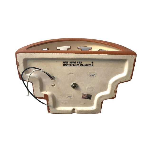 Vintage 1980s Postmodern Art Deco Ceramic Wall Sconces Lamps - Set of 2 For Sale In Palm Springs - Image 6 of 9