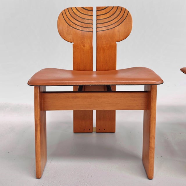 Brown Africa ​​chairs by Tobia Scarpa for Maxalto, 1979, Set of 4 For Sale - Image 8 of 18