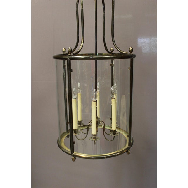 20th Century Six-Light Brass Lantern, 1950s For Sale - Image 3 of 14