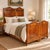19th Century Neoclassical Solid Blond Walnut and Walnut Veneer Double Bed from Bassano Manufactures For Sale - Image 16 of 18