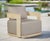 Wood Eclipse Outdoor Solid Teak Wood Chair Natural Look - Gray Fabric For Sale - Image 7 of 11