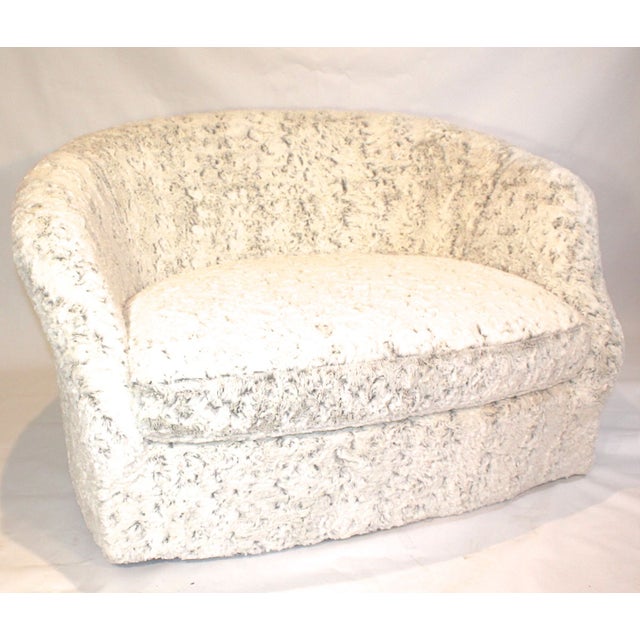 Vintage Baughman Style Oversized Swivel Love Seat Chairish
