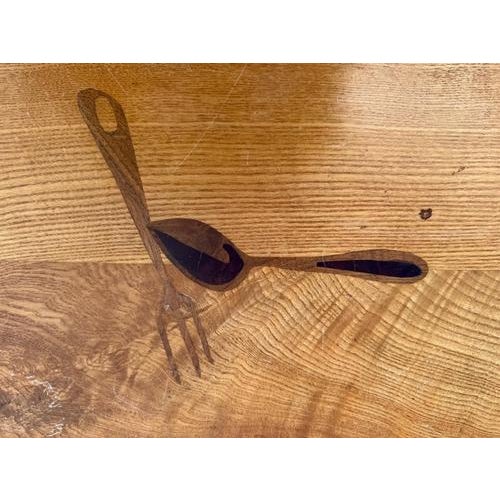 Brown Wood Farmhouse Table, 1950s For Sale - Image 8 of 13