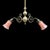 This antique Art Nouveau chandelier, dating to approximately 1910, features a brass construction with a central stem...