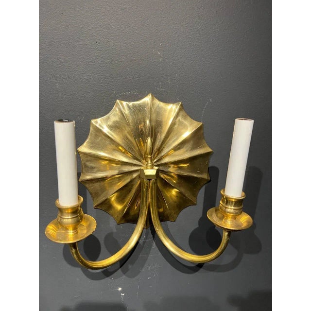 Metal 1940s Large Sunburst Bronze Sconces For Sale - Image 7 of 8