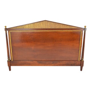 Vintage French Mahogany King Size Headboard For Sale