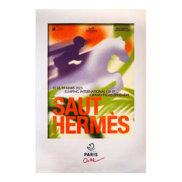 2023 French Equestrian Advertisement, Saut Hermès - Paris, Bus Shelter Ad For Sale