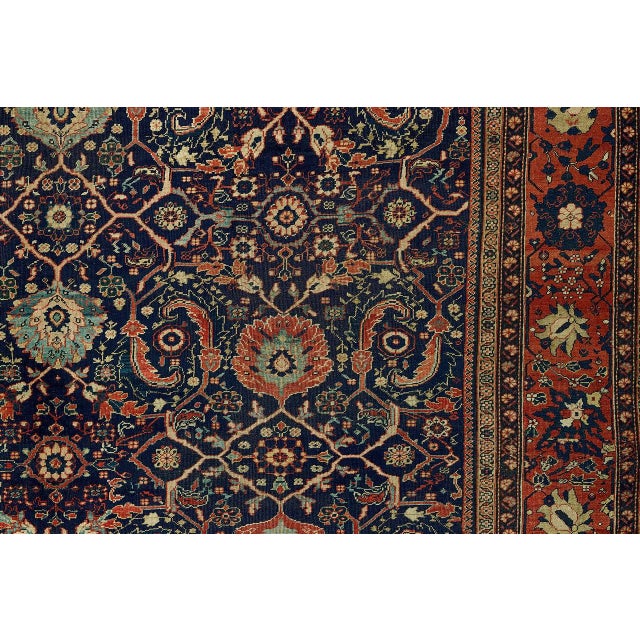 Oversize Antique Persian Wool Sultanabad Mahal Traditional Carpet For Sale - Image 4 of 6