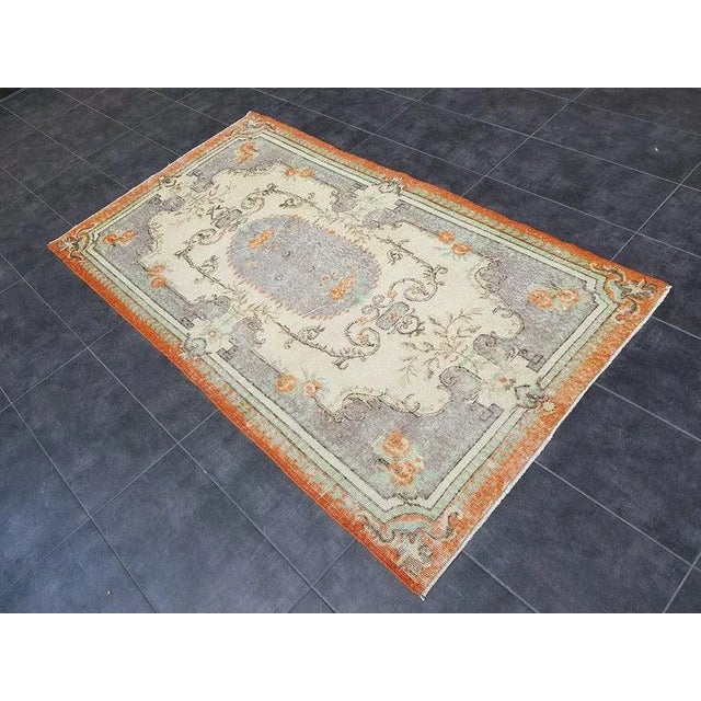 Textile Vintage Colourful Handmade Rug- 3′9″ × 6′11″ For Sale - Image 7 of 11