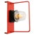 Industrial Vintage Industrial Reeded Glass and Red Metal Wall Light For Sale - Image 3 of 8
