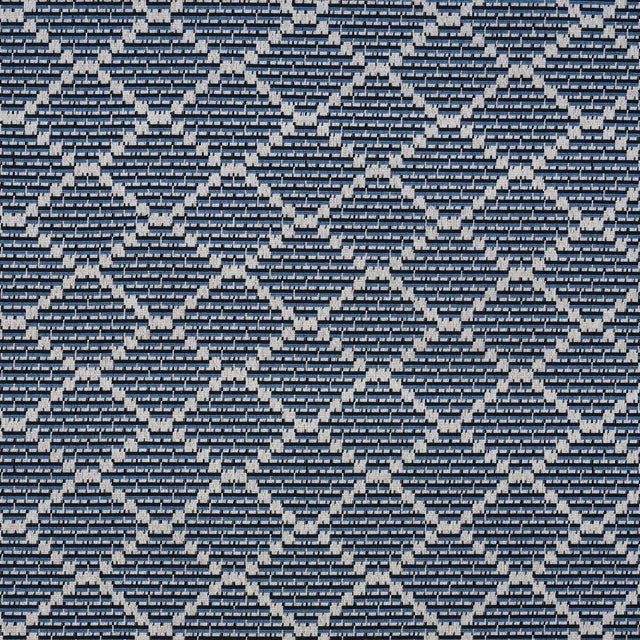 Schumacher x Stephanie Seal Brown Berg Epingle Fabric in Indigo For Sale