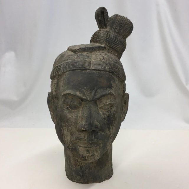 Make a statement in any style of interior. This large and heavy clay warrior head was produced in China during the 40’s...