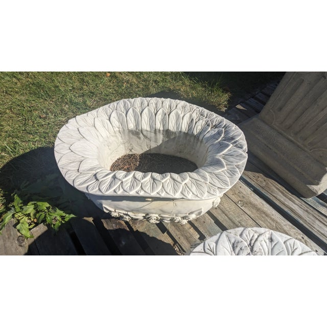 Beige Monumental Italian Rose Marble Jardinières Garden Planters - Set of 2 For Sale - Image 8 of 12