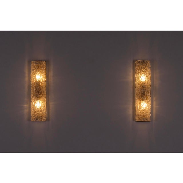 Murano Vanity Ice Glass Sconces, 1970s, Set of 2 For Sale - Image 6 of 11