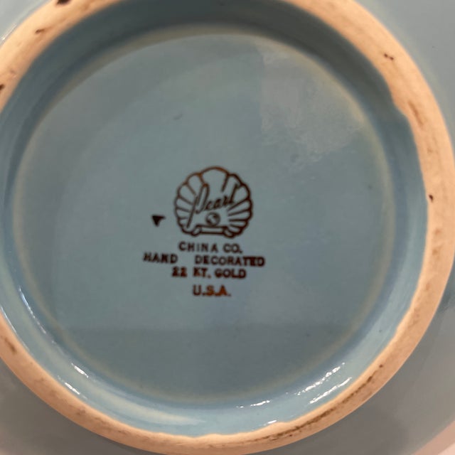 Metal Vintage Tea Set Blue Turquoise and Gold 22k - Set of 3 For Sale - Image 7 of 10