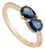 Modern 14k Gold Toi Et Moi Ring Size 5 With 1.45ct Blue Sapphire & Diamonds For Sale
