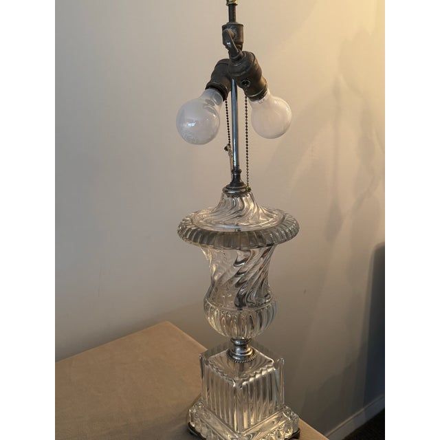 Glass Vintage Paul Hanson Baccarat Style Crytal Table Lamp For Sale - Image 7 of 9