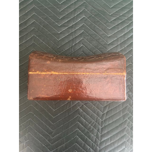 Antique Chinese Leather-Covered Wooden Document Box With Brass Hardware, Circa 1900 For Sale In Naples, FL - Image 6 of 10