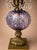 Late 20th Century Vintage Amethyst Carnival Glass Hurricane Lamp With Brass Base & Crystal Prisms For Sale - Image 5 of 6