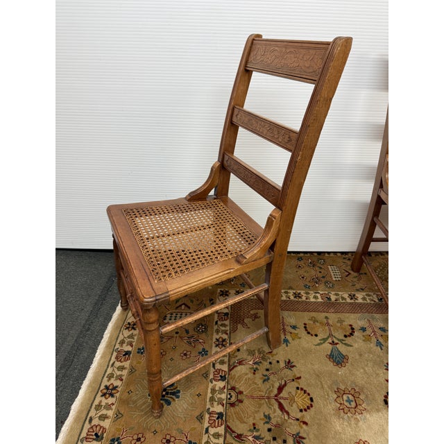 Brown Victorian Ladderback Dining Chairs, Set of Four For Sale - Image 8 of 12