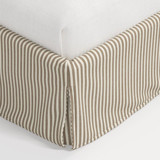 Stoffer Home x Cloth & Company Maura Slipcover Bed in Jane Stripe Burlap - Twin For Sale In Chicago - Image 6 of 6