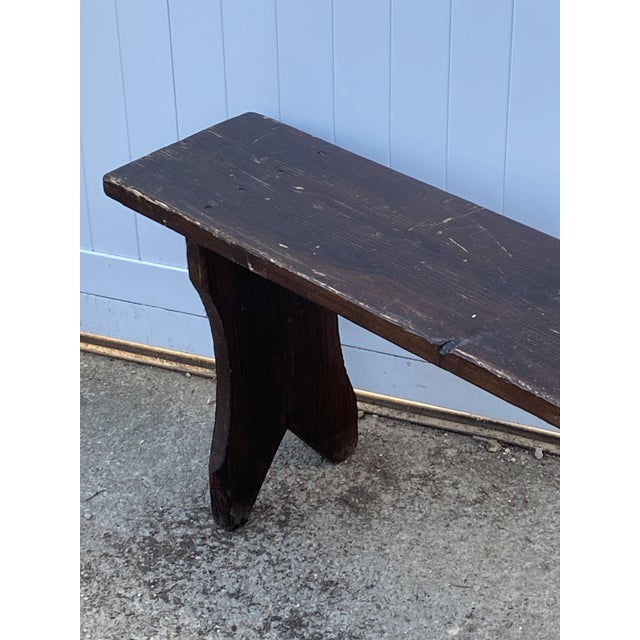 Rustic Rustic Wood Farmhouse Bench, 1950s For Sale - Image 3 of 17