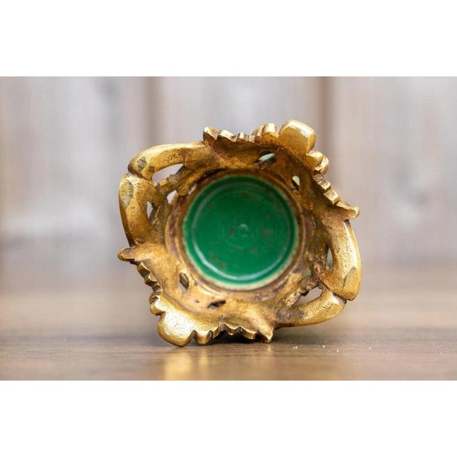 19th Century Antique Chinese Qing Green Crackle Glazed Porcelain and Ormolu Vase For Sale - Image 17 of 18
