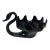 Mid 20th Century Black Amethyst Blown Glass Swan Bowl For Sale