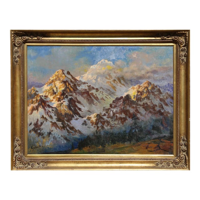 Mountain Range, Jalal Gharbi Oil on Canvas Painting For Sale