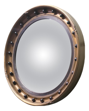 Gilt and Lacquer Convex Wall Mirror, 1950