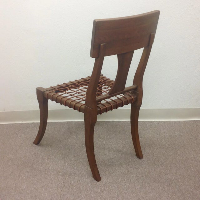 Modern Klismos Style Walnut Side Chair For Sale In San Diego - Image 6 of 7