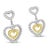 Celebrate your love by giving this alluring two-toned pair of dangle earrings to her. It features three hearts in each of...