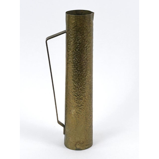 Mid-Century Hammered Brass Tall Grip Vase, Germany, 1960s For Sale - Image 12 of 18