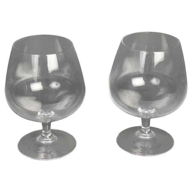 Crystal Cognac Glasses, Set of 2 For Sale - Image 6 of 6