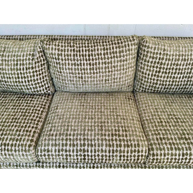 Textile Revelation Modern Olive Green Boucle and Tweed Cotton Patch Sofa For Sale - Image 7 of 7