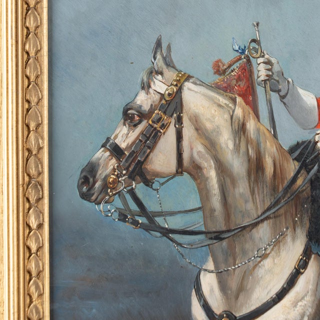 Original Oil on Panel Painting "Queen Victoria's Horse Guard" Signed by Olivier Pichat For Sale - Image 6 of 9