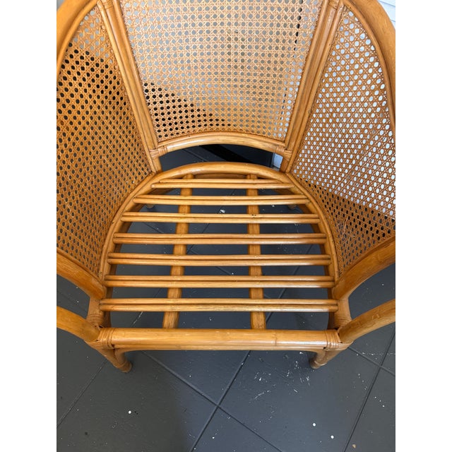 Vintage McGuire Style Rattan & Cane Barrel Back Armchairs, C. 1980s For Sale - Image 16 of 16