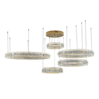 Collection Orione Chandelier in Metal and Crystal by Jago For Sale