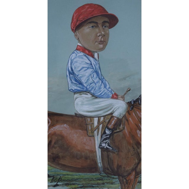 Art Sz: 14"H x 7"W Frame Sz: 20 3/4"H x 13 3/4"W Medium: watercolour and bodycolour on paper Tristram "Tiny" Heppell...