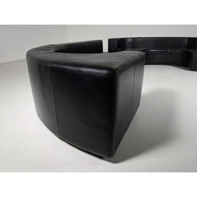 1970s Lara Sofa in Black Leather by Pamio, Toso and Massari for Stilwood, Italy, 1970s, Set of 2 For Sale - Image 5 of 9