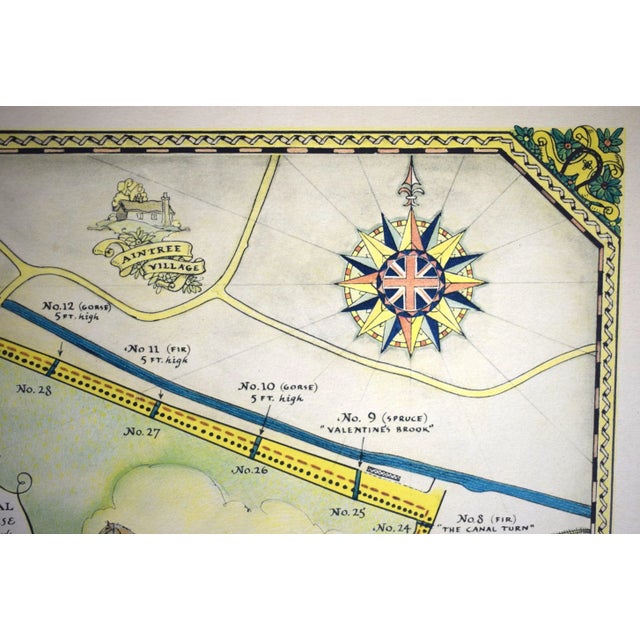 Traditional 1930s Chart of the Aintree Race Course Hand-Coloured & Signed by the Artist George Annand For Sale - Image 3 of 6