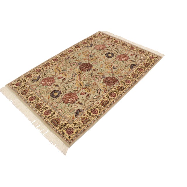 Designed with mesmerizing intricacy and gorgeous color palette, this hand-knotted masterpiece demonstrates the beauty and...