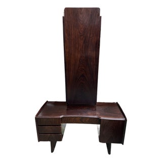 1950s Danish Modern Petite Rosewood Vanity Desk Table For Sale