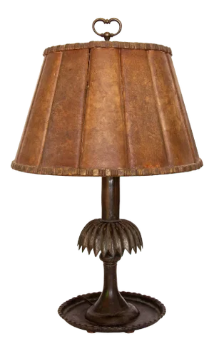 Early 20th Century Pleated Mica Shade Table Lamp