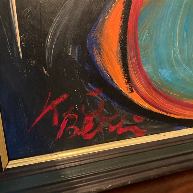 1970s Vintage Abstract Portraiture; Original Painting by Peter Robert Keil, Framed For Sale In Atlanta - Image 6 of 11