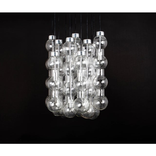 Gold Large Cascading Chandelier Murano Glass attributed to Doria, Germany, 1970s For Sale - Image 8 of 9