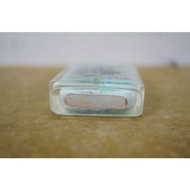 Antique Chinese Chinoiserie Reverse Painted Tobacco Snuff Bottle 3.5" For Sale - Image 12 of 16