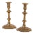 Pair of 19th Century Brass Candlesticks With Beveled Square Base For Sale